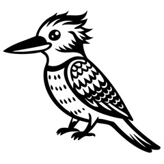 Kingfisher bird silhouette art vector illustration 