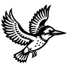 Kingfisher bird silhouette art vector illustration 