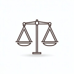Legal scales symbolizing justice in a minimalistic style  
