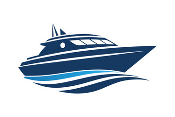 Luxury yacht vector illustration, a fast white vessel for sea travel and summer vacation boating