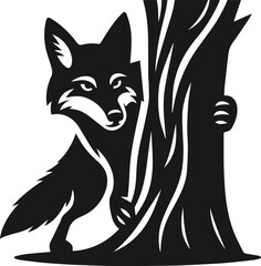 Obraz premium Coyote vector silhouette