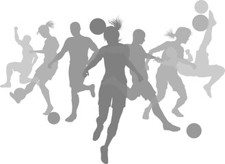 Soccer Football Players Silhouettes