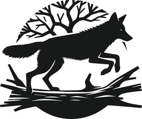 Coyote vector silhouette
