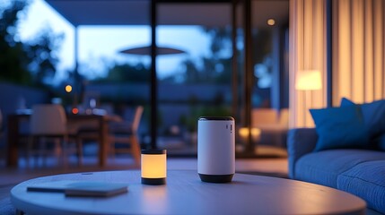 Contemporary Living: Evening ambiance is captured, showcasing the allure of modern living with illuminated design features. The photo exudes tranquility. 