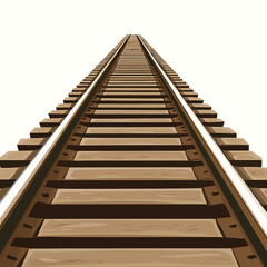 railroad tracks on white background
