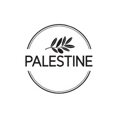 Obraz premium Palestine Olive Branch Logo Vector Illustration