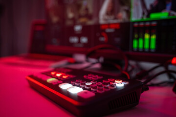 Professional Audio Visual Mixing Console in Studio Environment