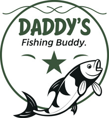 Obraz premium Vintage fishing logo design, 
