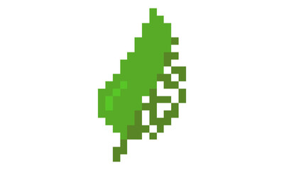 Fototapeta premium leave pixel art icon illustration