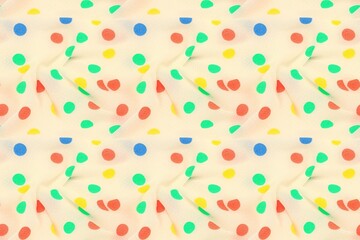 Delicate Fabric with Colorful Floating Bubble Design
