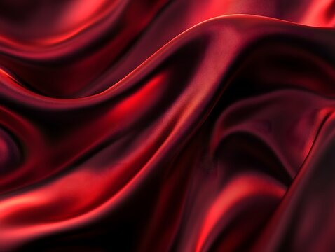 Elegant Abstract Background with Luxury Fabric or Liquid Wave Elements for Premium Design Concepts, red satin background