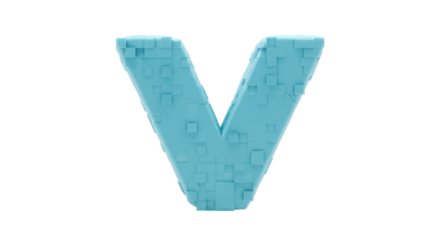 Isolated Pixelated Letter V