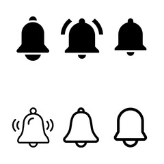 Icon set Notification bell, vector illustation 