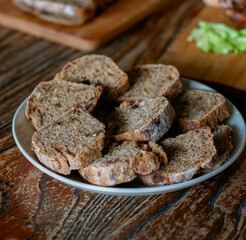 Slice of bread on a plate