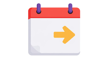 Isolated Calendar with Arrow