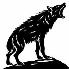 hyena silhouette art vector illustration 