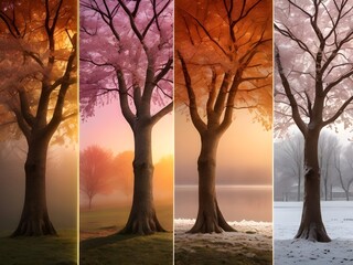 trees with different seasons