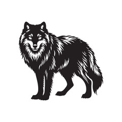 Timber Wolf Silhouette - Timber Wolf Vector - Timber Wolf Illustration - Timer Wolf Artwork.