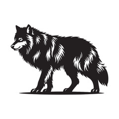 Timber Wolf Silhouette - Timber Wolf Vector - Timber Wolf Illustration - Timer Wolf Artwork.