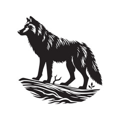 Timber Wolf Silhouette - Timber Wolf Vector - Timber Wolf Illustration - Timer Wolf Artwork.