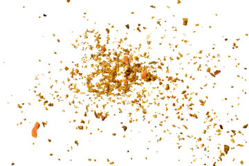 Spice for cooking seasoning for pilaf lies on a white background.