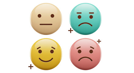 Obraz premium Isolated Emoticons with Plus Signs