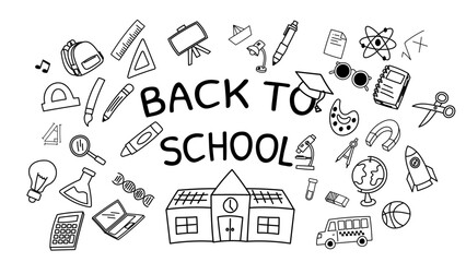 Back to school poster doodle hand drawing background