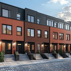 Row houses in a city street