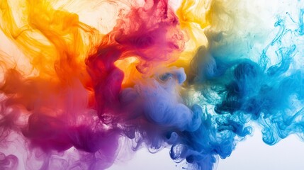 Fototapeta premium Abstract colorful ink swirls in water.