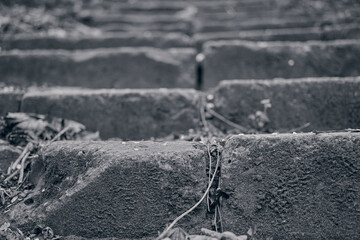 Close-up view of stair steps detail