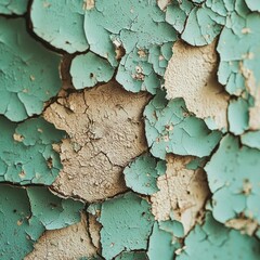 Obraz premium Cracked Teal Paint on Aged Surface