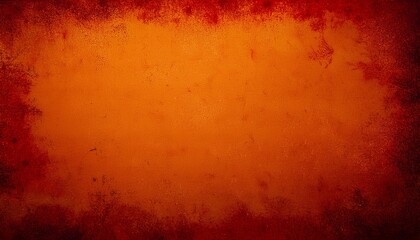 Autumn orange background paper with red texture grunge border abstract vintage halloween or fall background