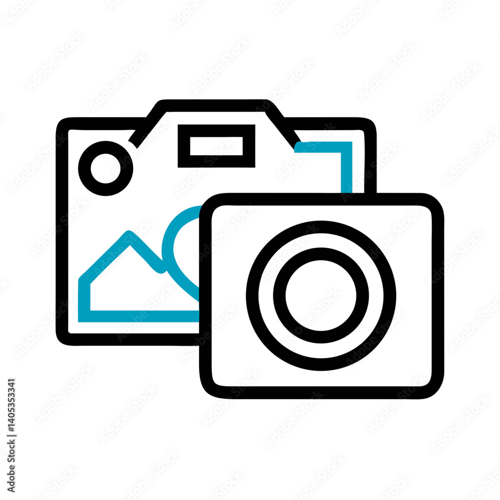 Poster Camera with Image Icon Representing Photography and Visual Media