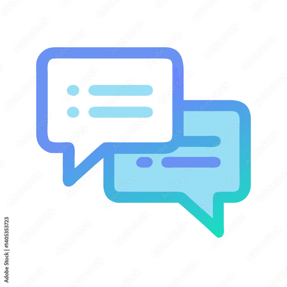 Poster chat conversation icon representing live engagement and communication