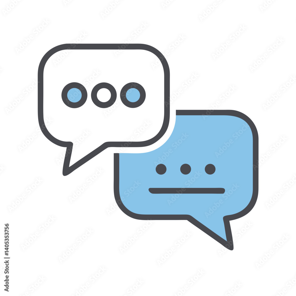 Poster chat conversation icon representing live engagement and communication