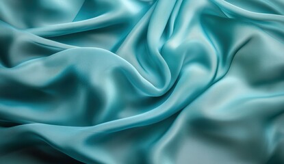 Obraz premium Teal silk fabric folds