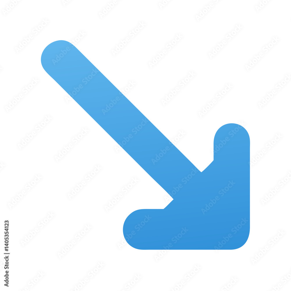 Poster Corner Arrow Pointing Down Right Icon Representing Directional Movement