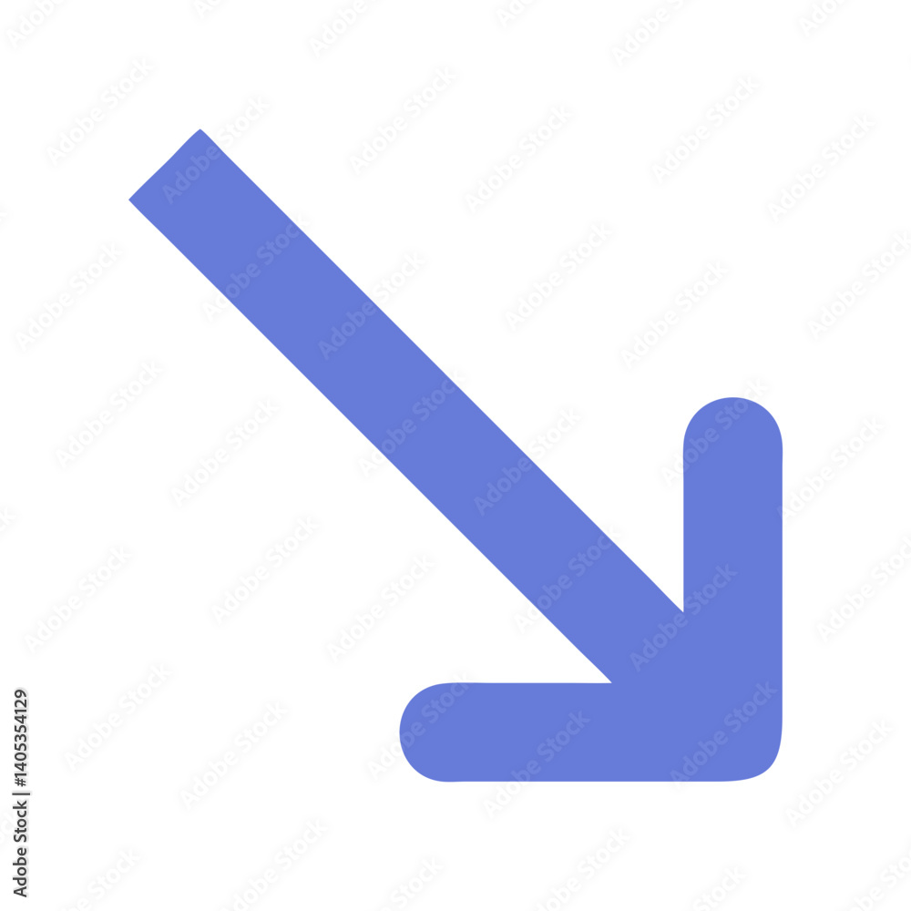 Aufkleber Corner Arrow Pointing Down Right Icon Representing Directional Movement