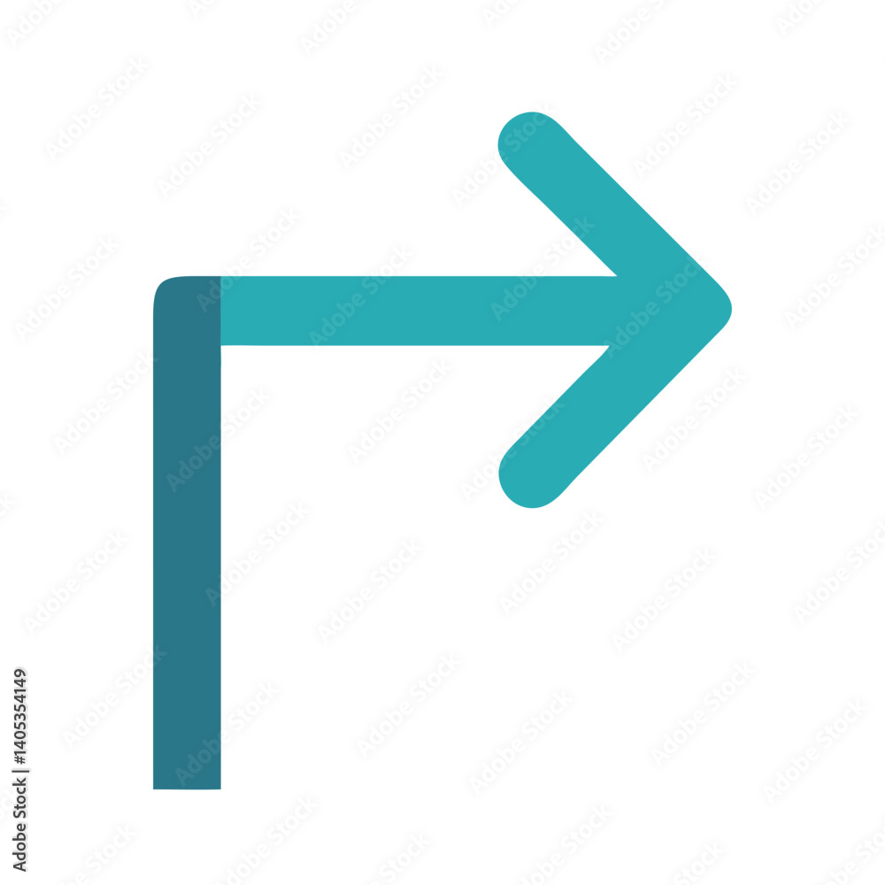 Poster Corner Arrow Pointing Right Icon Representing Forward Navigation