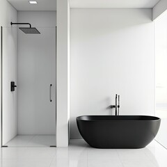 modern bathroom with white tiles