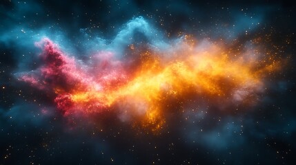 Obraz premium Abstract cosmic nebula with fiery and icy colors.