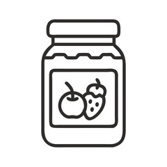 Jam Jar Icon – Fruit Preserve and Homemade Spread Symbol