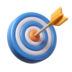 Hitting the red bullseye with accuracy signifies business success and achievement in this 3D aiming game