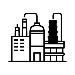 Obraz premium Oil Refinery Icon – Energy Processing and Industrial Facility Symbol