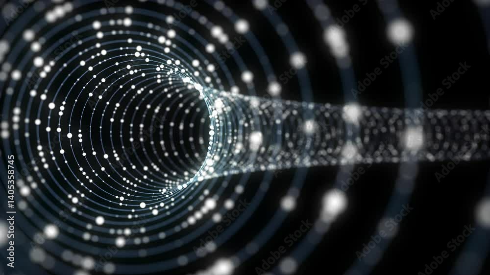 Canvas Prints abstract wireframe tunnel. light science wormhole. 3d portal grid. futuristic fantasy funnel. 3d ren