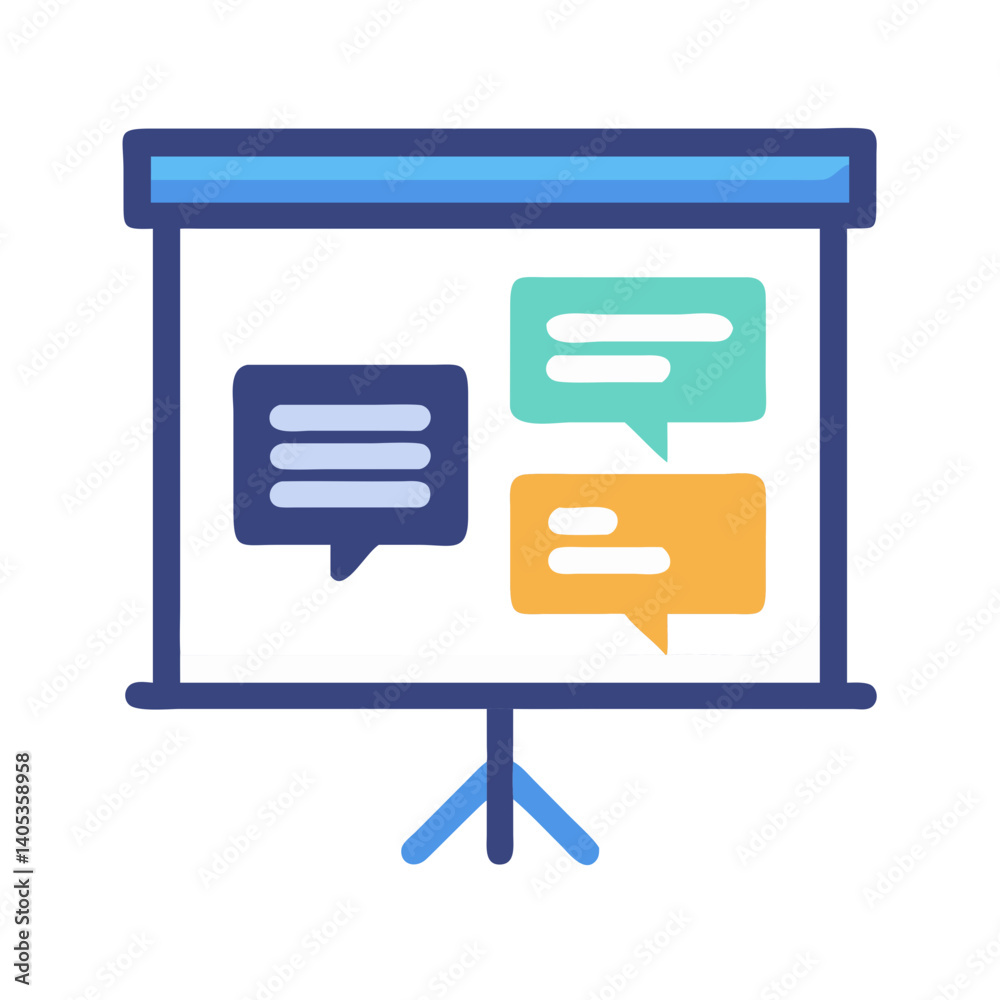Poster Presentation Slide with Chat Bubbles Icon – Communication and Messaging Symbol