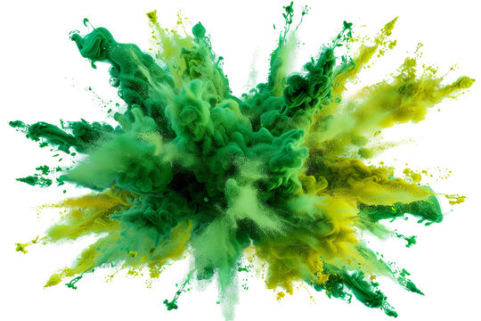 A vibrant explosion of green and yellow hues creates an eye-catching and dynamic abstract effect with beautiful color mixing