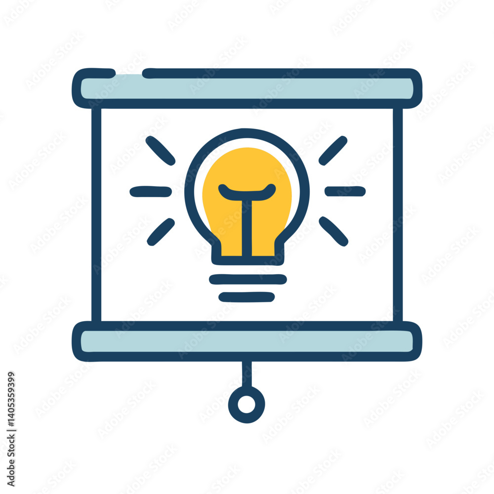 Poster presentation slide with light bulb icon – ideas and innovation symbol