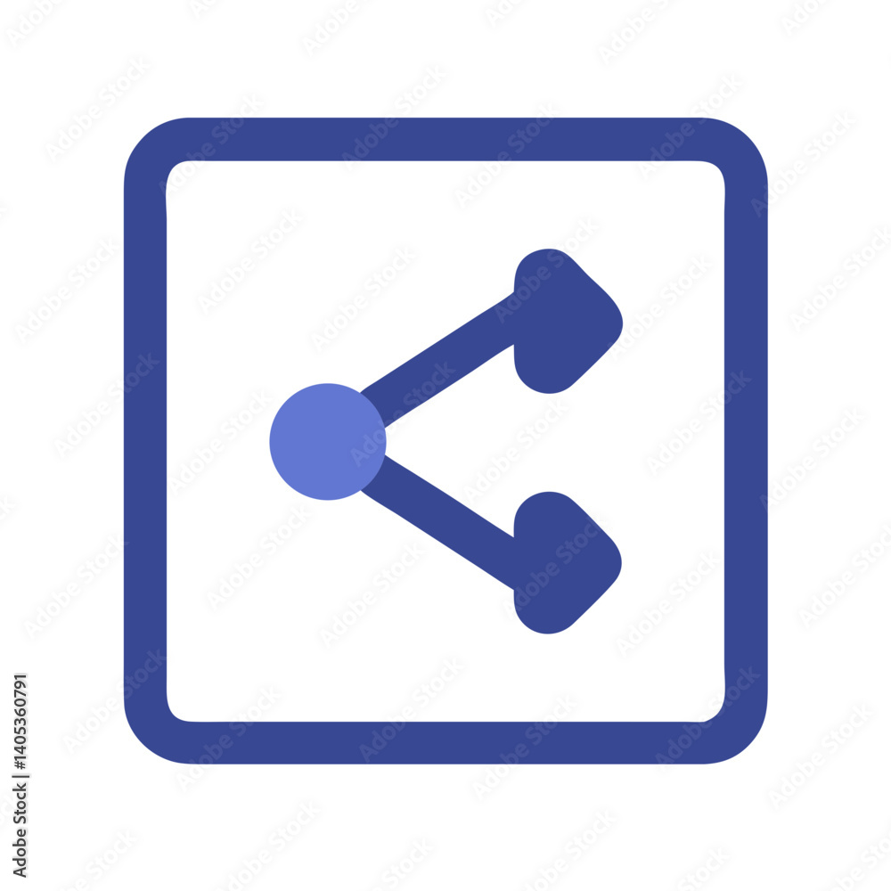 Poster share arrow icon – content distribution and sharing symbol