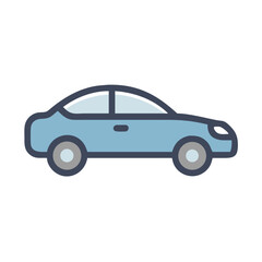 Fototapeta premium Side View Car Icon – Sedan and Compact Vehicle Symbol